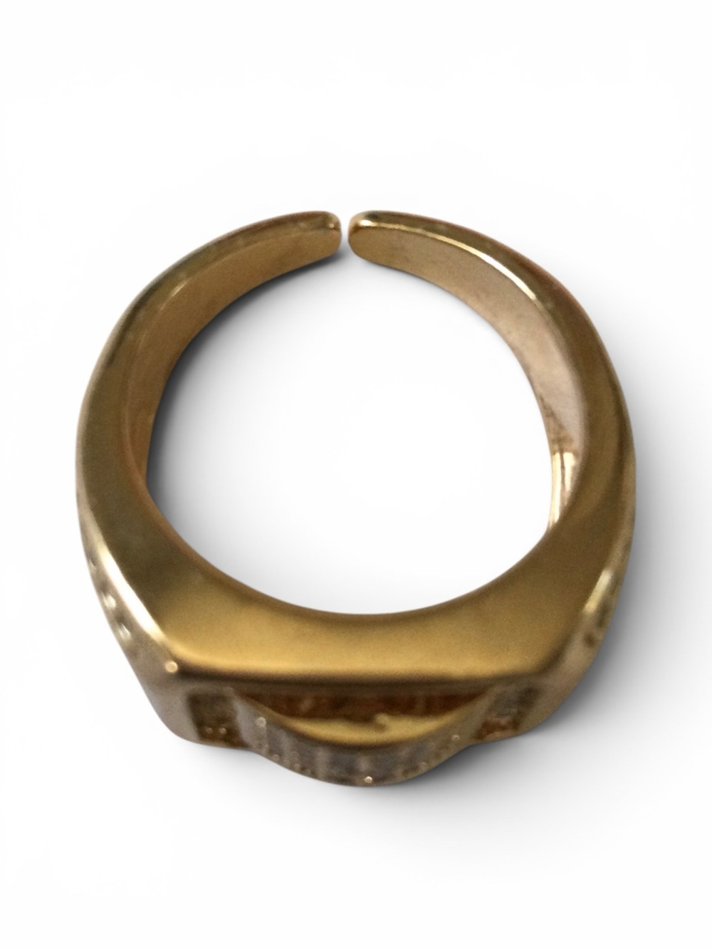 Iced‑Out CZ Pave Statement Cocktail Ring - Champagne Gold‑Tone - Sz 6 - NWOT - Picture 10 of 12